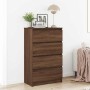 Aparador madera contrachapada roble marrón 60x35x98,5 cm