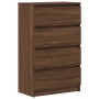 Aparador madera contrachapada roble marrón 60x35x98,5 cm