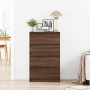 Aparador madera contrachapada roble marrón 60x35x98,5 cm