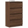 Aparador madera contrachapada roble marrón 60x35x98,5 cm