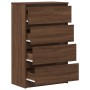 Aparador madera contrachapada roble marrón 60x35x98,5 cm
