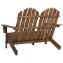 2-Sitzer Adirondack-Gartenstuhl aus massivem braunem Tannenholz von vidaXL, Gartenstühle - Ref: Foro24-315901, Preis: 128,15 ...