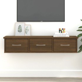 Armario de pared madera contrachapada roble marrón 88x26x18,5cm