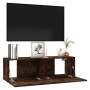 Mueble de TV madera contrachapada roble ahumado 100x30x30 cm en Muebles TV | Comprar online en Foro24
