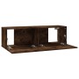 Mueble de TV madera contrachapada roble ahumado 100x30x30 cm en Muebles TV | Comprar online en Foro24