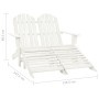 Adirondack Gartenstuhl 2 Sitzer massives Tannenholz weiß von vidaXL, Gartenstühle - Ref: Foro24-315909, Preis: 132,85 €, Raba...