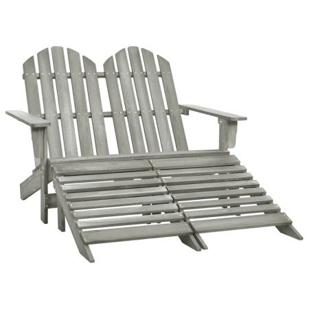 2-Sitzer Adirondack-Gartenstuhl aus grauem Tannenholz von vidaXL, Gartenstühle - Ref: Foro24-315910, Preis: 137,44 €, Rabatt: %