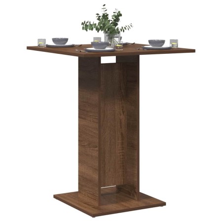 Mesa de bistró madera contrachapada roble marrón 60x60x75 cm