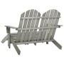 2-Sitzer Adirondack-Gartenstuhl aus grauem Tannenholz von vidaXL, Gartenstühle - Ref: Foro24-315910, Preis: 137,44 €, Rabatt: %