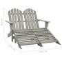 2-Sitzer Adirondack-Gartenstuhl aus grauem Tannenholz von vidaXL, Gartenstühle - Ref: Foro24-315910, Preis: 137,44 €, Rabatt: %