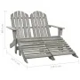 2-Sitzer Adirondack-Gartenstuhl aus grauem Tannenholz von vidaXL, Gartenstühle - Ref: Foro24-315910, Preis: 137,44 €, Rabatt: %