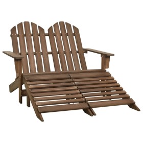 Silla Adirondack de jardín 2 plazas madera de abeto marrón