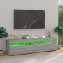 Mueble de TV con luces LED 2 uds gris Sonoma 75x35x40 cm en Muebles TV | Comprar online en Foro24