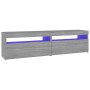 Mueble de TV con luces LED 2 uds gris Sonoma 75x35x40 cm en Muebles TV | Comprar online en Foro24