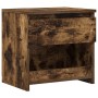 Mesita de noche madera contrachapada roble ahumado 40x30x39cm
