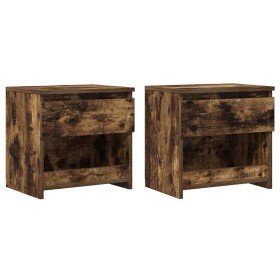 Mesitas de noche 2 uds madera contrachapada roble 40x30x39 cm Mesitas de noche 2 uds madera contrachapada roble 40x30x39 cm