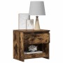 Mesitas de noche 2 uds madera contrachapada roble 40x30x39 cm