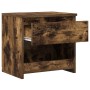Mesitas de noche 2 uds madera contrachapada roble 40x30x39 cm