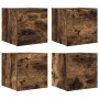 Muebles para TV de pared 4 uds roble ahumado 30,5x30x30 cm