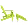 Silla Adirondack de jardín 2 plazas madera maciza abeto verde