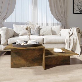 Mesa de centro madera contrachapada roble ahumado 111,5x50x33cm