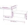 Mesa de centro madera contrachapada roble ahumado 111,5x50x33cm