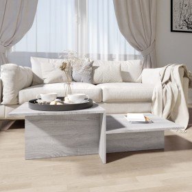 Mesa de centro madera contrachapada gris Sonoma 111,5x50x33 cm