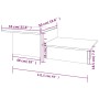 Mesa de centro madera contrachapada gris Sonoma 111,5x50x33 cm