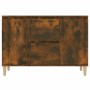 Aparador madera de ingeniería roble ahumado 101x35x70 cm