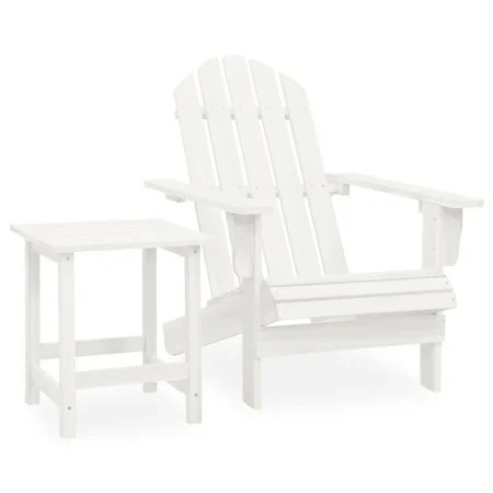 Adirondack-Stuhl mit Ottomane und Gartentisch aus massiver Weißfichte von vidaXL, Gartensets - Ref: Foro24-315919, Preis: 76,...