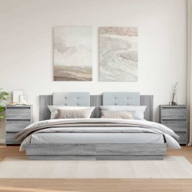 Mesitas de noche 2 uds contrachapado gris Sonoma 40x35x62,5 cm Mesitas de noche 2 uds contrachapado gris Sonoma 40x35x62,5 cm