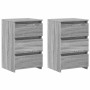 Mesitas de noche 2 uds contrachapado gris Sonoma 40x35x62,5 cm