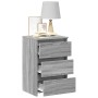 Mesitas de noche 2 uds contrachapado gris Sonoma 40x35x62,5 cm