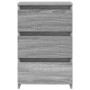 Mesitas de noche 2 uds contrachapado gris Sonoma 40x35x62,5 cm