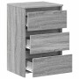 Mesitas de noche 2 uds contrachapado gris Sonoma 40x35x62,5 cm
