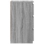 Mesitas de noche 2 uds contrachapado gris Sonoma 40x35x62,5 cm