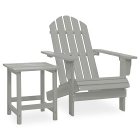 Adirondack chair with ottoman and garden table solid gray spruce by vidaXL, Garden sets - Ref: Foro24-315920, Price: 79,97 €,...