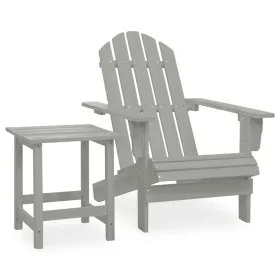 Adirondack chair with ottoman and garden table solid gray spruce by vidaXL, Garden sets - Ref: Foro24-315920, Price: 78,44 €,...