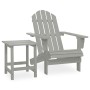 Adirondack chair with ottoman and garden table solid gray spruce by vidaXL, Garden sets - Ref: Foro24-315920, Price: 79,97 €,...