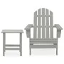 Silla con otomana y mesa jardín Adirondack abeto macizo gris de vidaXL, Conjuntos de jardín - Ref: Foro24-315920, Precio: 78,...