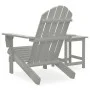 Silla con otomana y mesa jardín Adirondack abeto macizo gris de vidaXL, Conjuntos de jardín - Ref: Foro24-315920, Precio: 78,...