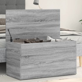 Baúl de almacenaje madera contrachapada gris Sonoma 84x42x46 cm Baúl de almacenaje madera contrachapada gris Sonoma 84x42x46 cm