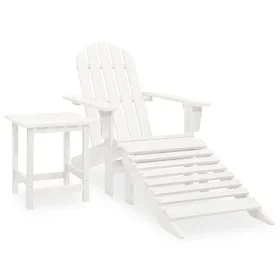 Adirondack chair with ottoman and garden table solid white spruce by vidaXL, Garden sets - Ref: Foro24-315929, Price: 90,01 €...