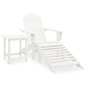 Silla con otomana y mesa jardín Adirondack macizo abeto blanco de vidaXL, Conjuntos de jardín - Ref: Foro24-315929, Precio: 9...