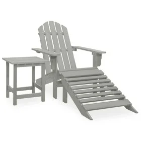 Adirondack chair with ottoman and garden table solid gray spruce by vidaXL, Garden sets - Ref: Foro24-315930, Price: 87,82 €,...