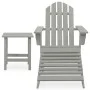 Silla con otomana y mesa jardín Adirondack macizo abeto gris de vidaXL, Conjuntos de jardín - Ref: Foro24-315930, Precio: 87,...
