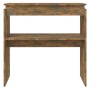 Mesa consola madera contrachapada roble ahumado 80x30x80 cm