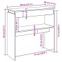 Mesa consola madera contrachapada roble ahumado 80x30x80 cm