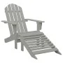 Adirondack-Stuhl mit Ottomane und Gartentisch aus massiver grauer Fichte von vidaXL, Gartensets - Ref: Foro24-315930, Preis: ...