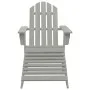 Adirondack-Stuhl mit Ottomane und Gartentisch aus massiver grauer Fichte von vidaXL, Gartensets - Ref: Foro24-315930, Preis: ...